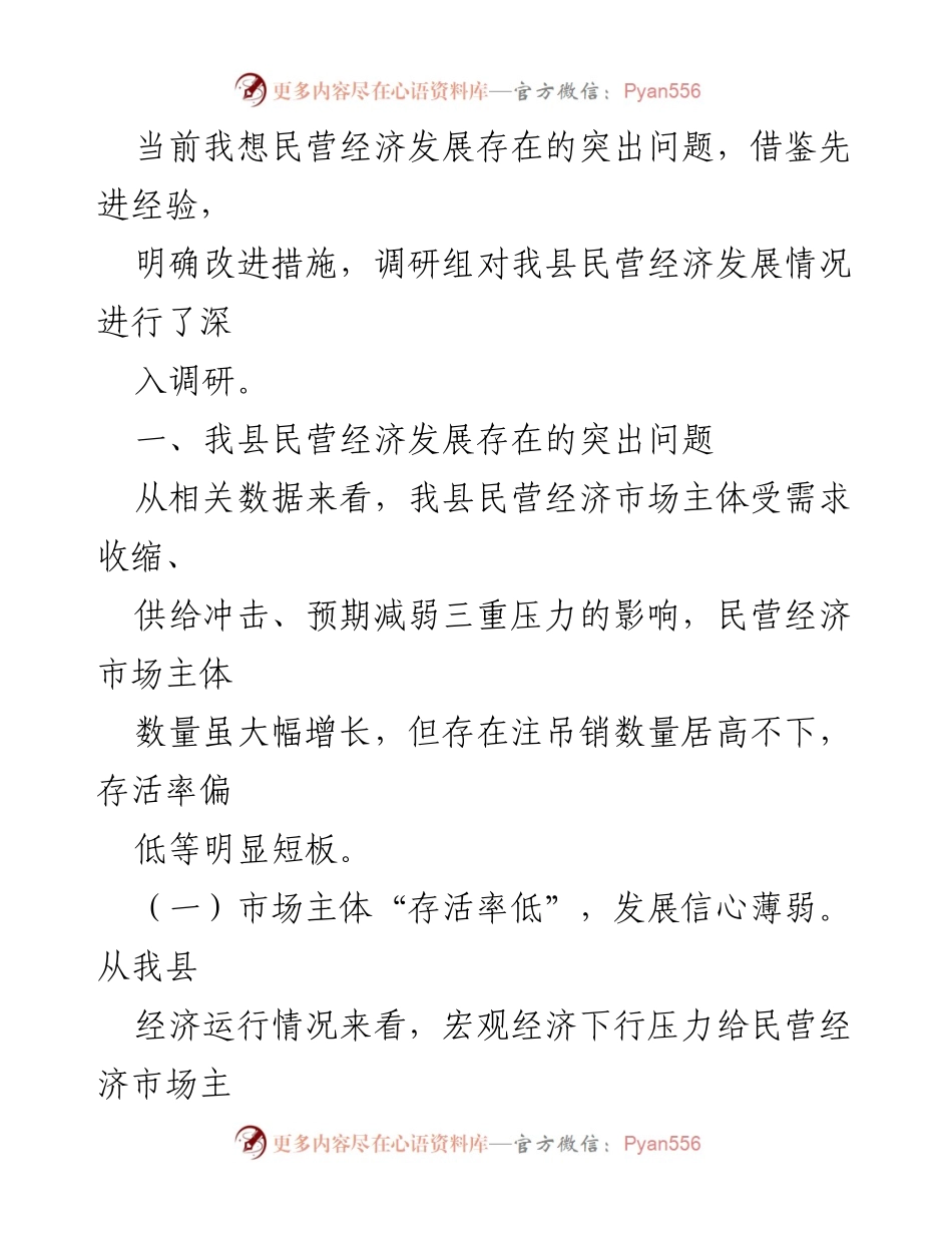 [调研报告] 民营经济发展 - 某县民营经济发展现状及瓶颈分析.docx_第2页