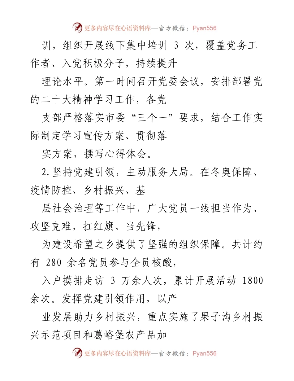 [述职报告] 乡党委书记 - 2022年基层党建工作述职总结.docx_第2页