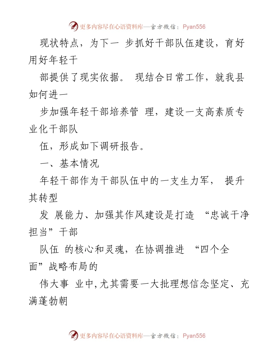 [调研报告] 年轻干部队伍建设 - 加强年轻干部队伍建设的调研报告.docx_第2页
