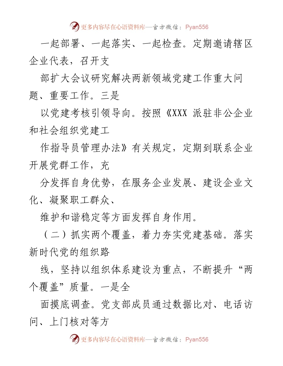 [述职报告] 党支部工作 - 非公企业党建工作述职报告.docx_第2页