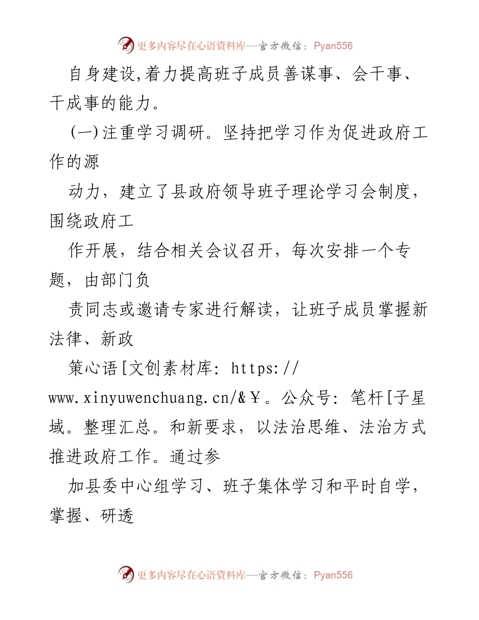 [述职报告] 县政府 - 县政府领导班子年度述职述廉报告.docx_第2页