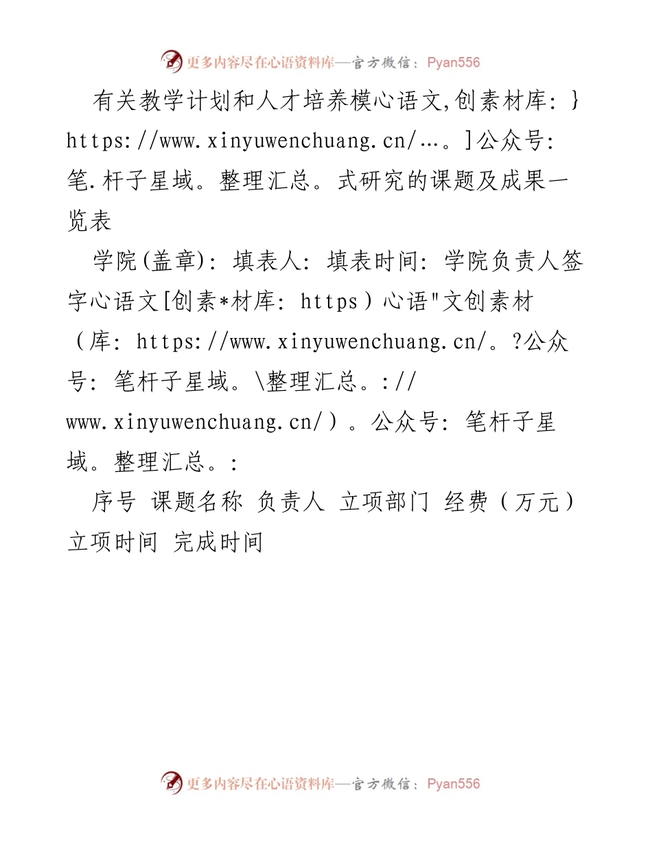 [调研报告] 教学计划与人才培养 - 教学计划与人才培养模式研究课题及成果一览表.docx_第1页