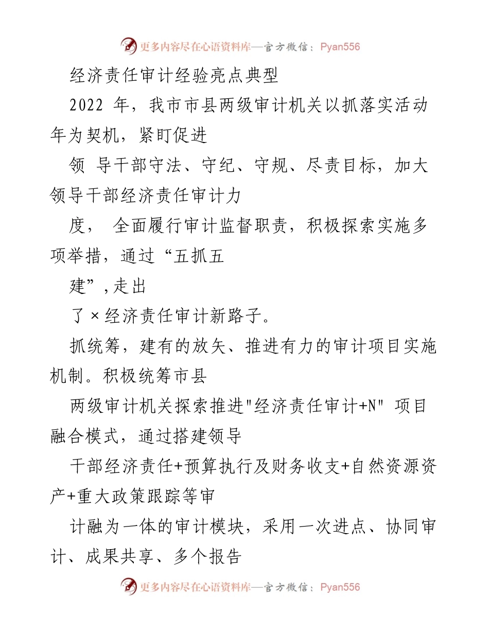 [调研报告] 经济责任审计 - 经济责任审计的创新实践与协同机制探索.docx_第1页