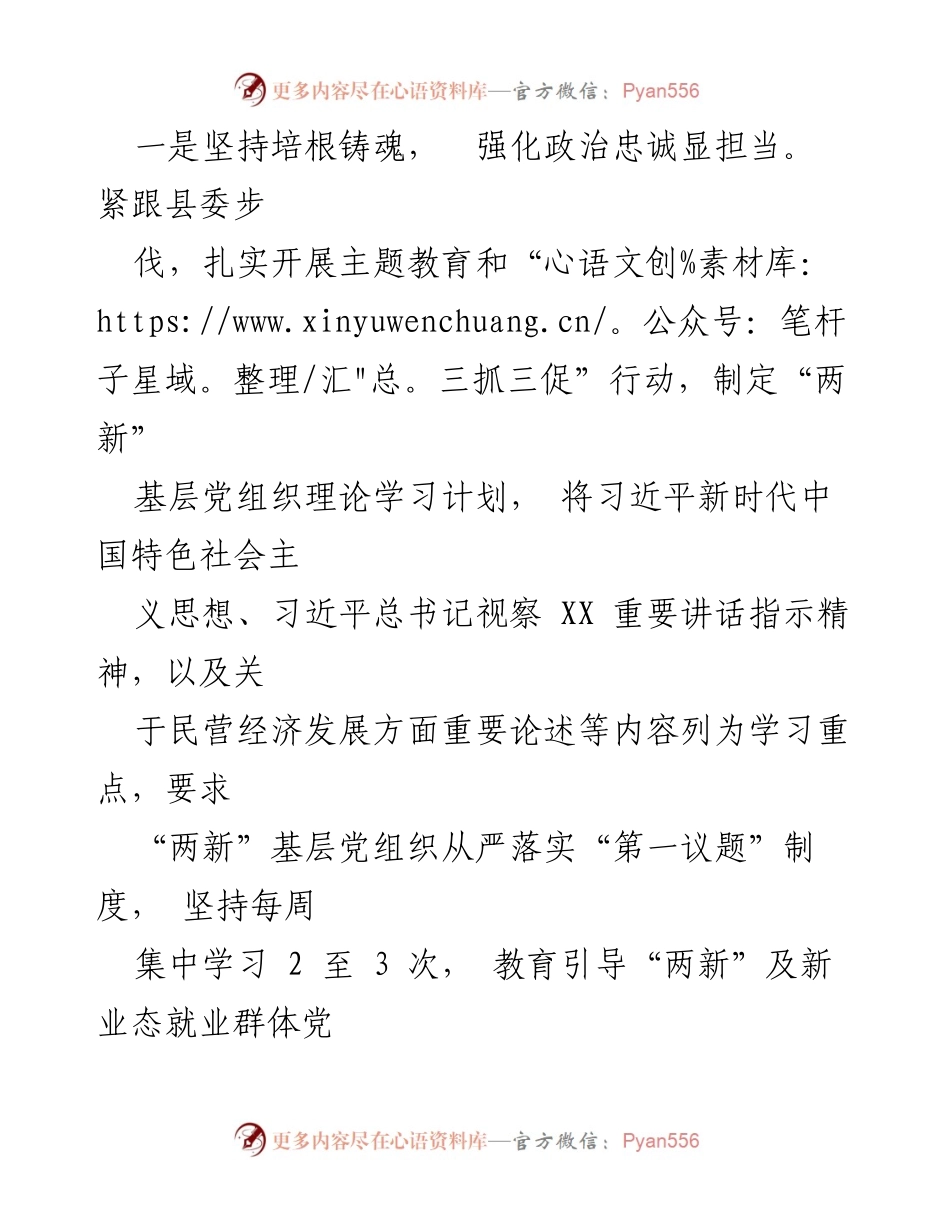 [述职报告] 县委“两新”党工委会议 - 2023年度基层党建工作述职总结.docx_第2页