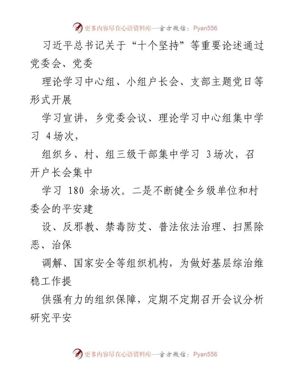 [述职报告] 乡镇综治维稳工作 - 2023年度综治维稳平安建设述职报告_1.docx_第2页