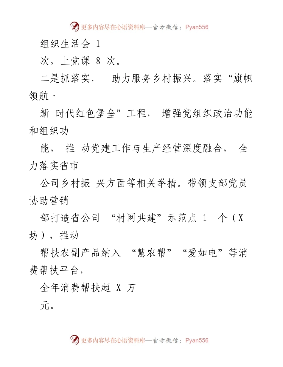 [述职报告] 党建工作 - 2023年度支部书记党建工作述职报告_3.docx_第2页