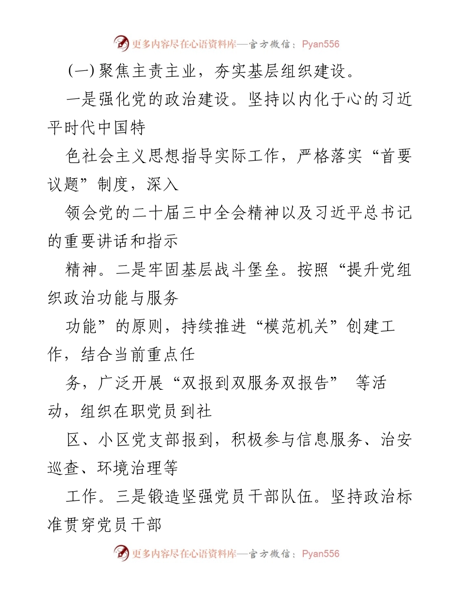 [述职报告] 党建工作 - 2024年党建工作述职报告.docx_第2页