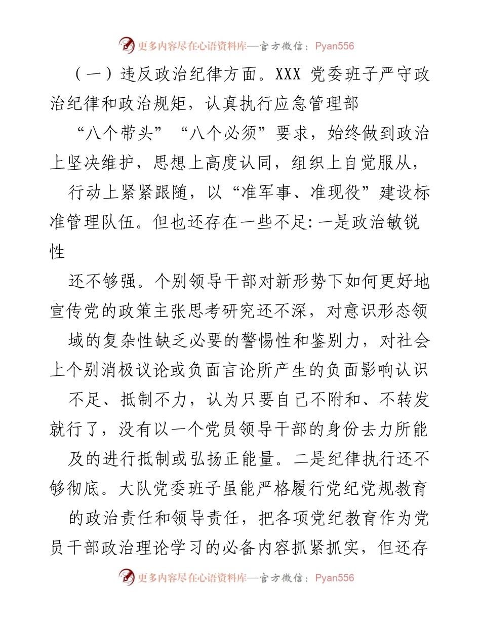 [调研报告] 消防救援队伍警示教育周活动 - XXX区消防大队警示教育周活动问题检视与整改措施报告.docx_第2页