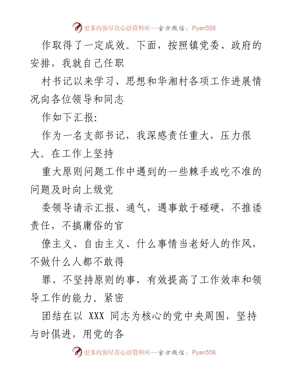[述职报告] 农村党支部 - 农村党支部书记任职述职总结.docx_第2页