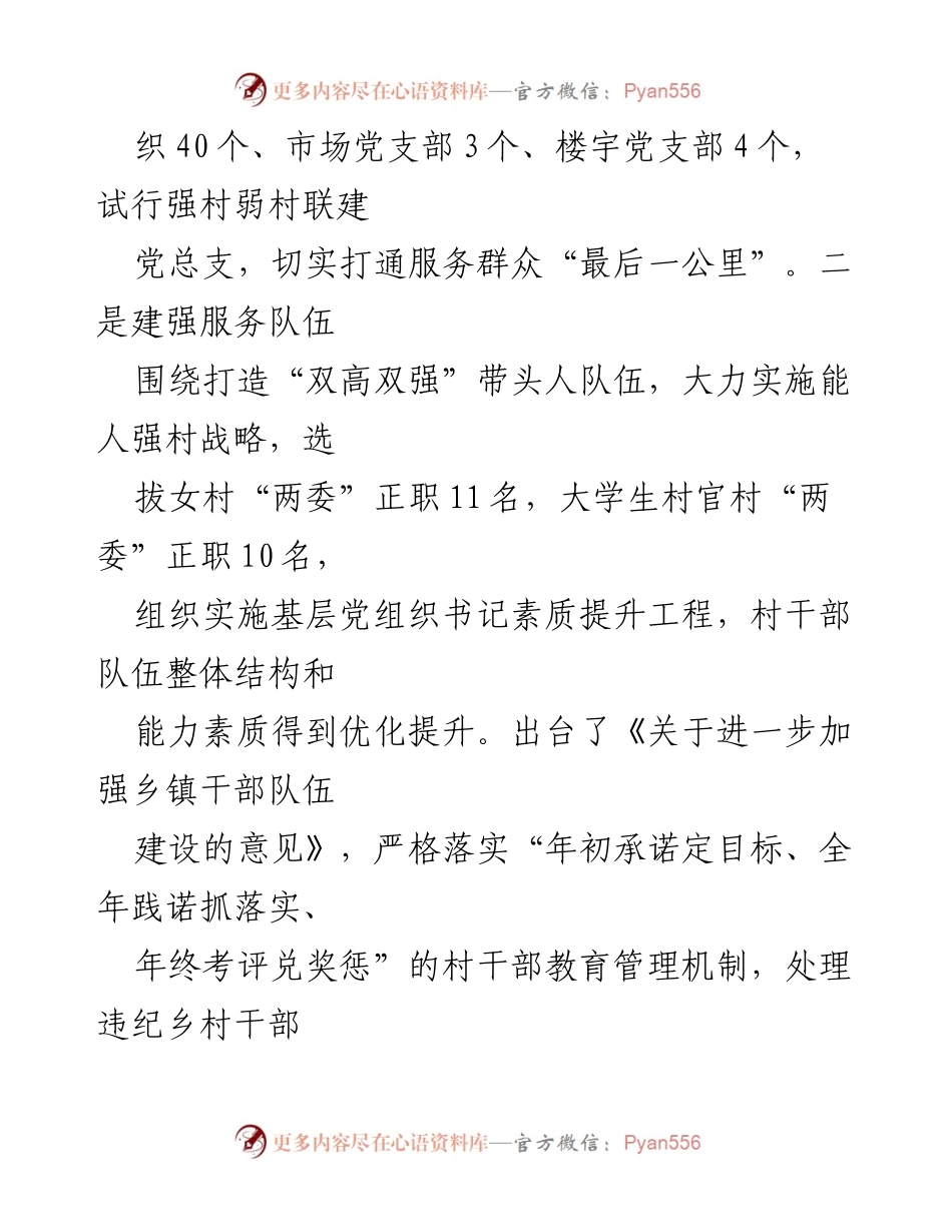 [述职报告] 县委书记述职 - 加强基层党建，推动乡村振兴.docx_第2页