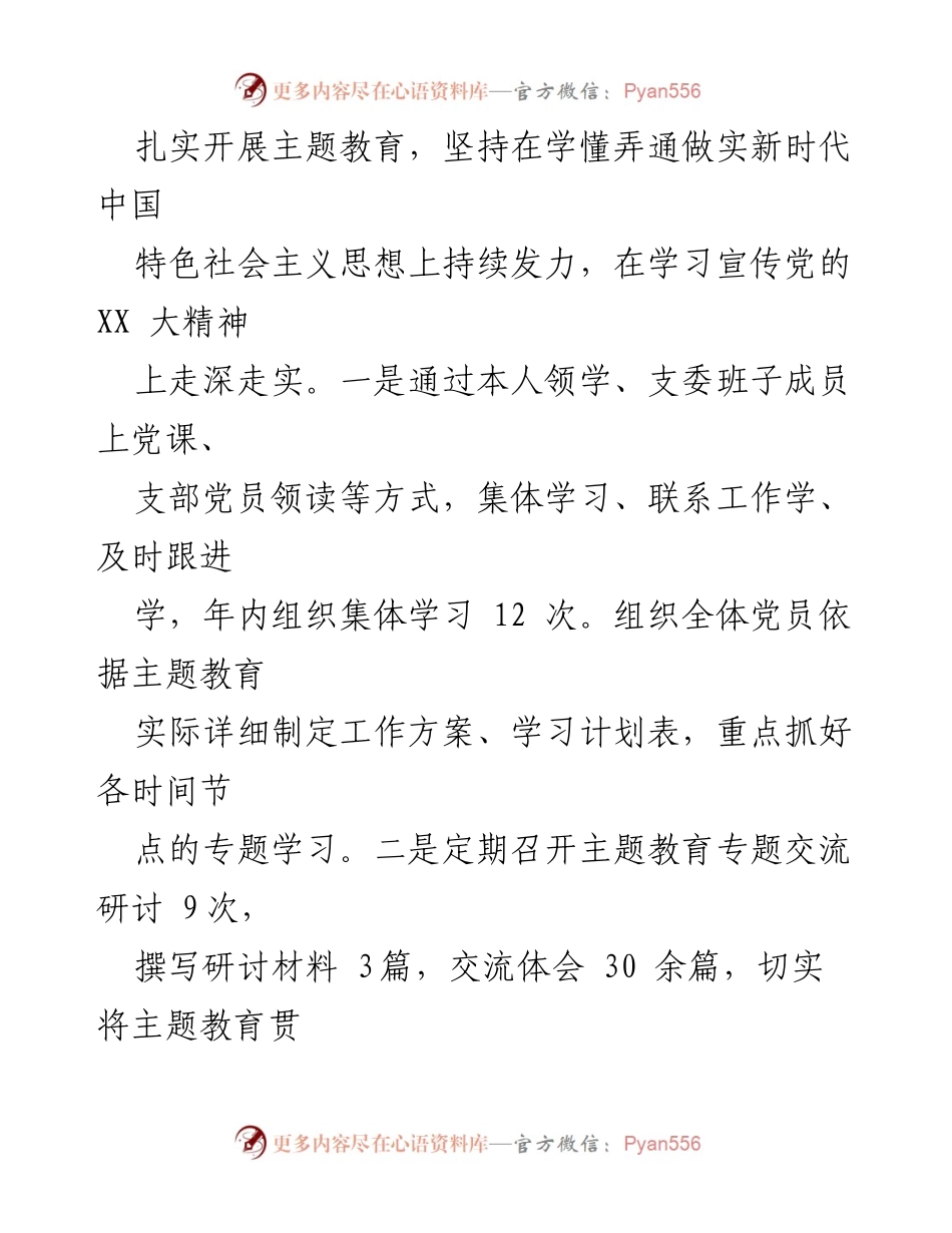 [述职报告] 党支部年度总结 - 2023年度党支部书记履职情况总结报告.docx_第2页