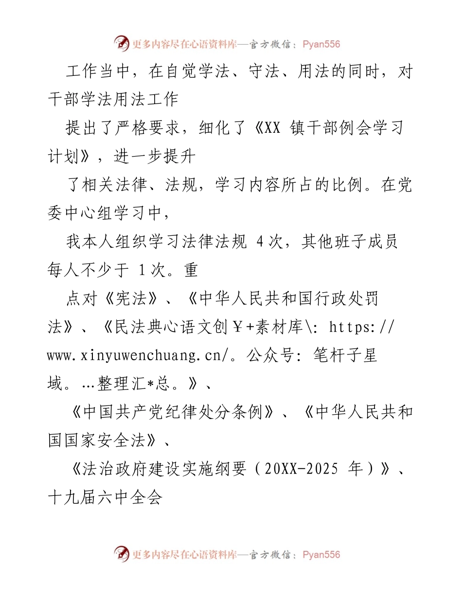 [述法报告] 镇党委工作 - 法治政府建设述法报告.docx_第2页