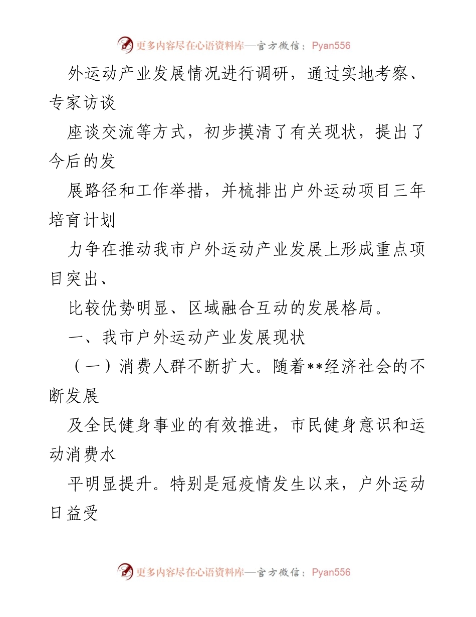 [调研报告] 户外运动产业 - 我市户外运动产业发展现状及未来路径分析_1.docx_第2页