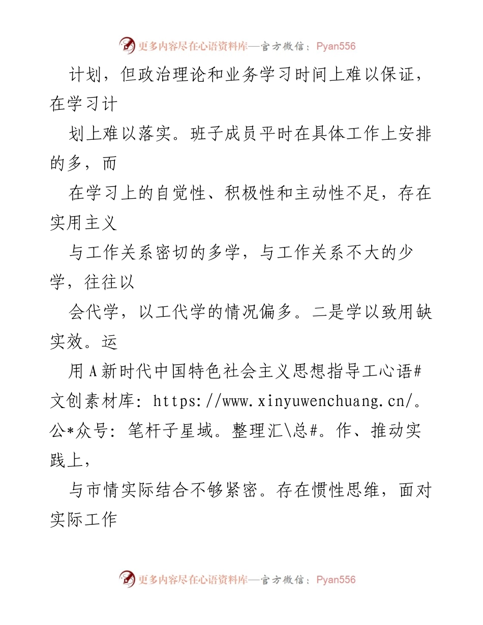 [调研报告] 民主生活会 - 班子对照检查与整改措施分析.docx_第2页