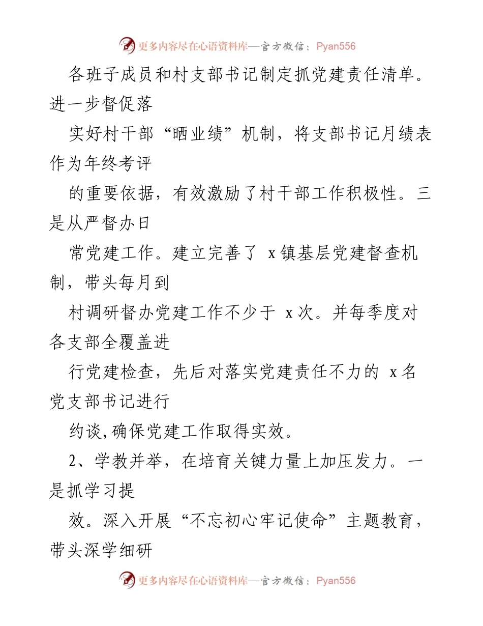 [述职报告] 乡镇党委 - 乡镇党委书记年度党建与人才工作述职报告.docx_第2页