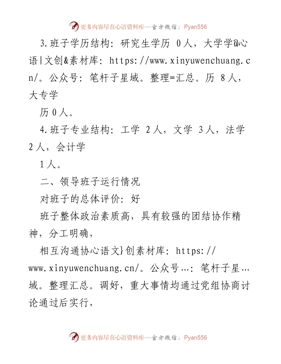 [调研报告] 领导班子运行分析 - XX局领导班子结构与运行情况分析报告.docx_第2页