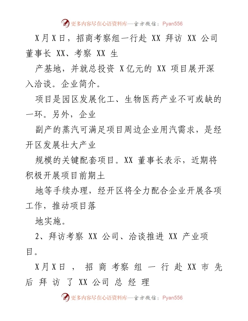 [调研报告] 招商引资考察 - XX市领导外出招商引资考察工作专题报告.docx_第2页