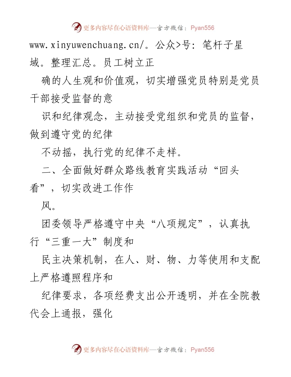 [述职报告] 党支部会议 - 团委党支部纪检委员年度述职报告.docx_第2页