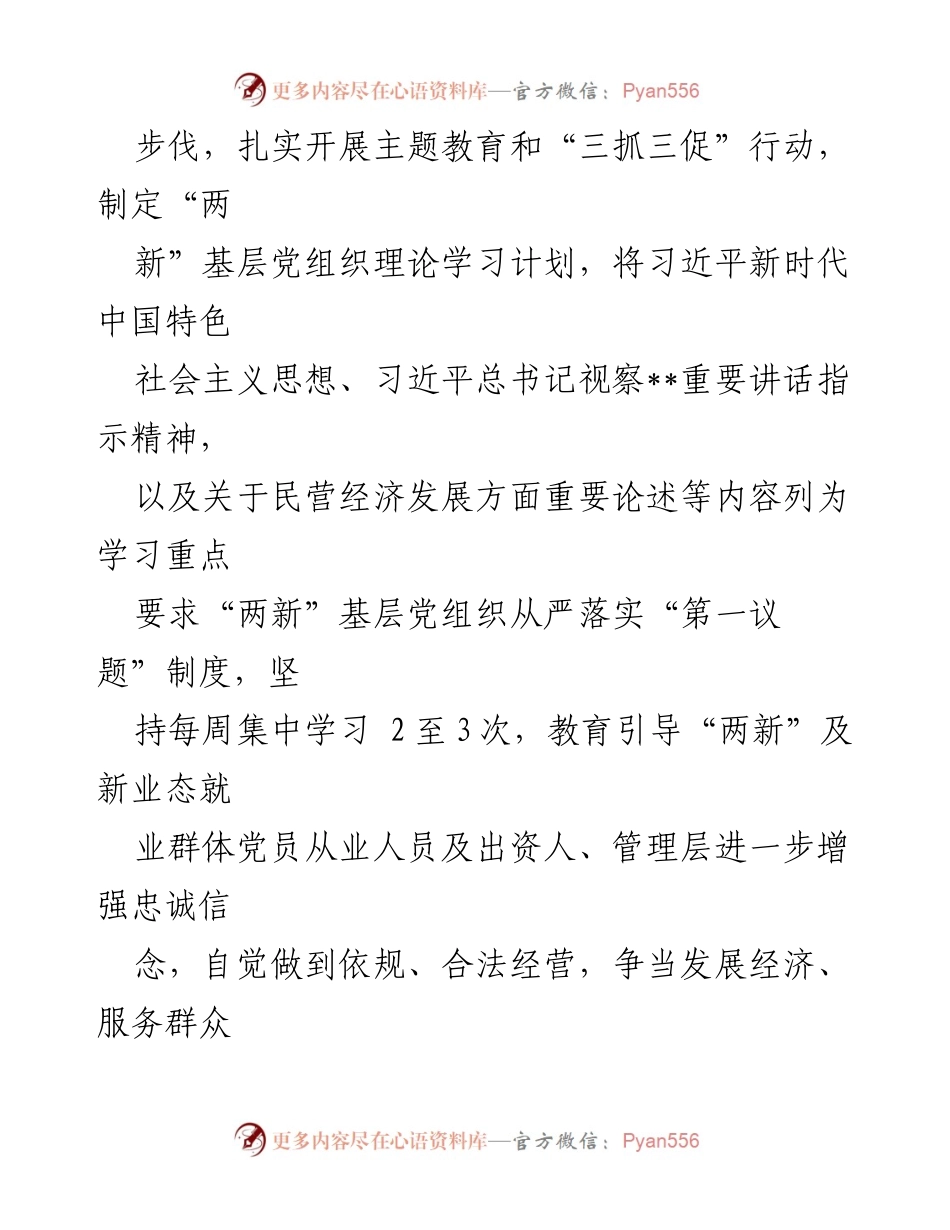 [述职报告] 会议 - 2023年度县委“两新”党工委书记抓基层党建工作总结.docx_第2页