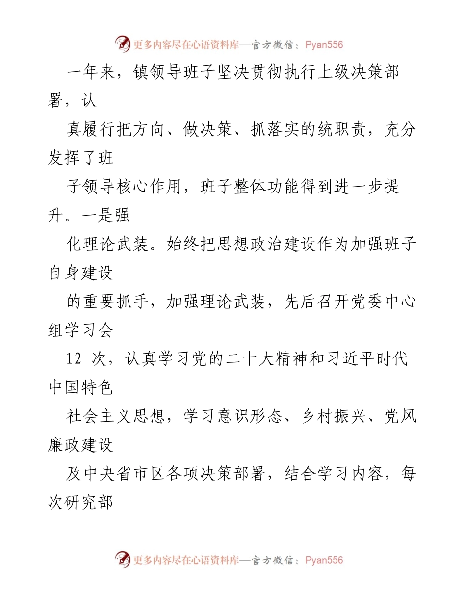 [述职报告] 乡镇领导班子 - 2023年度乡镇领导班子工作述职总结.docx_第2页