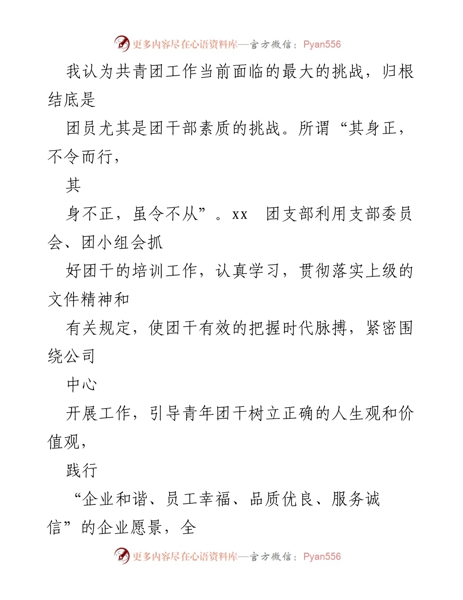 [述职报告] 公司团支部 - 年度团支部工作述职报告.docx_第2页
