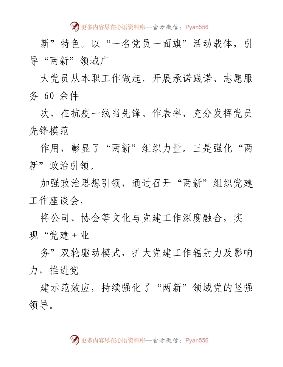[述职报告] 党建工作 - 2022年度“两新”工委书记基层党建述职报告汇编.docx_第2页