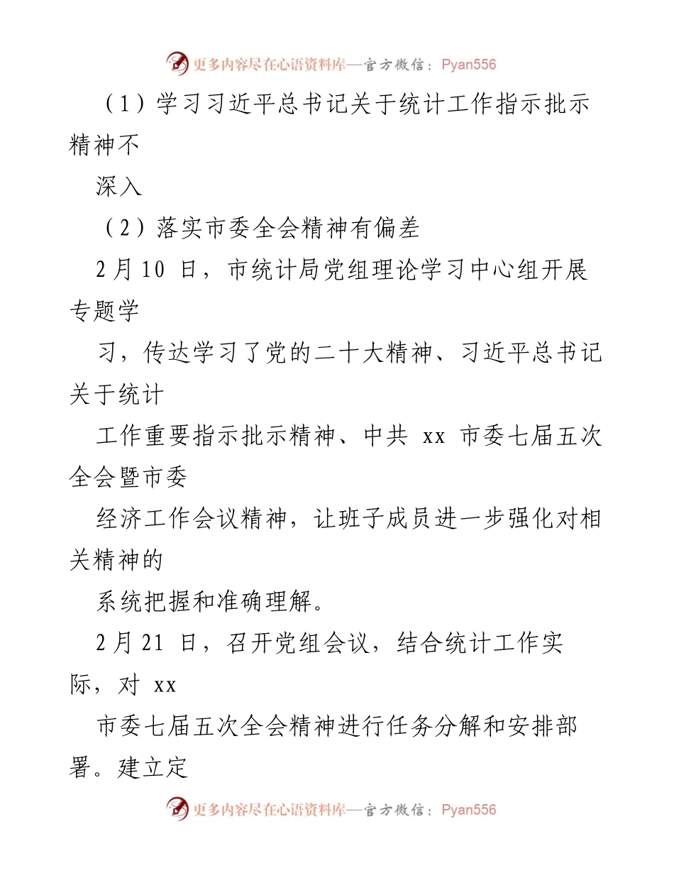 [调研报告] 市统计局 - 巡察整改情况报告及落实措施.docx_第2页