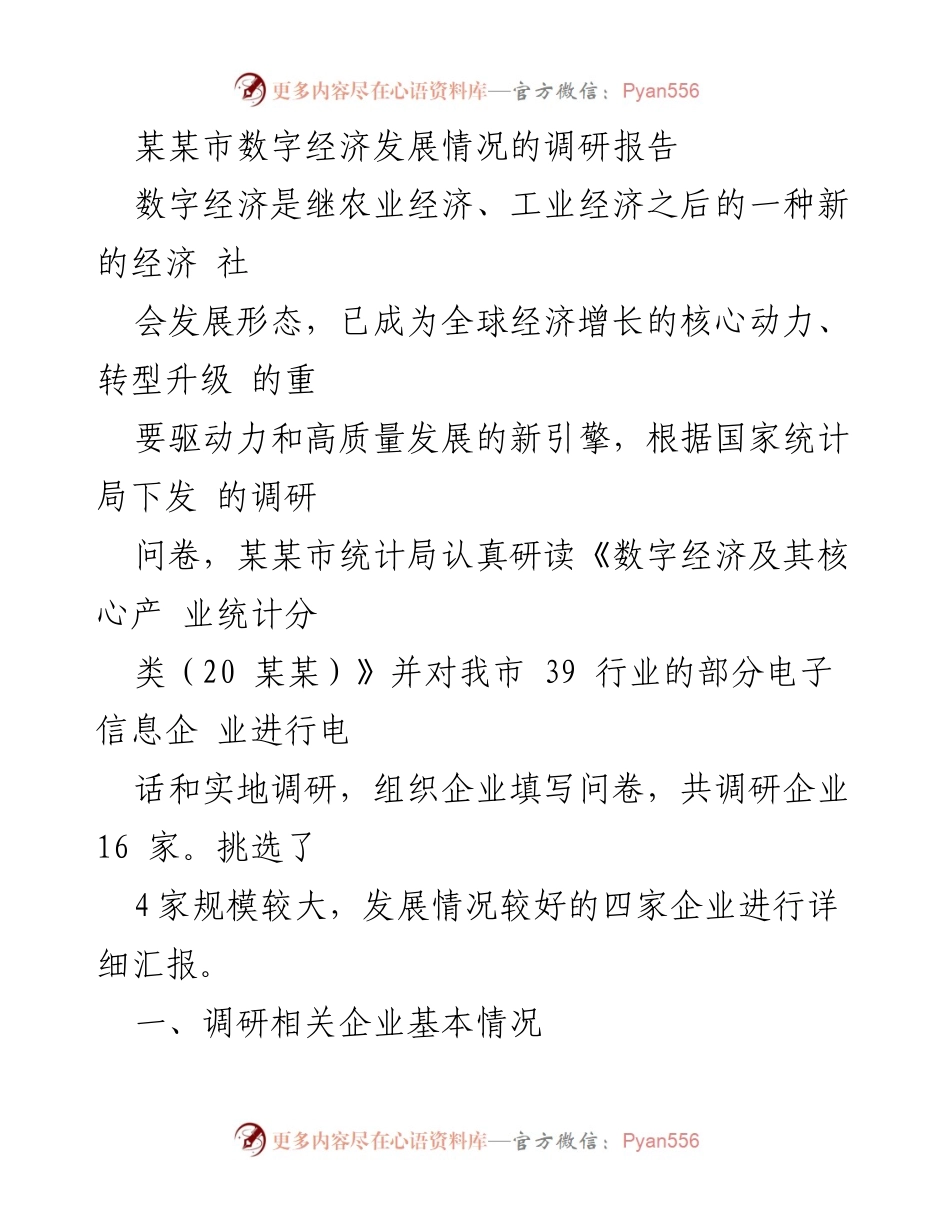 [调研报告] 某某市 - 某某市数字经济发展情况调研报告.docx_第1页