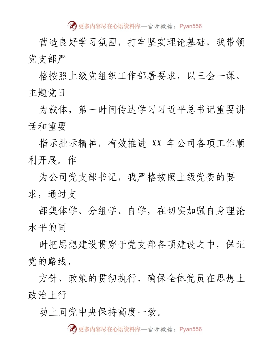 [述职报告] 党支部工作总结 - XX党支部书记年度述职报告_2.docx_第2页