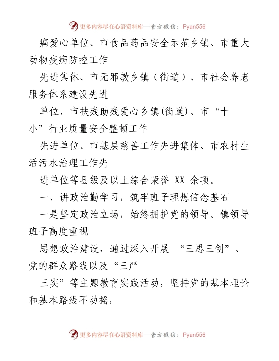[述职报告] 乡镇领导班子 - 乡镇领导班子 XXXX 年度述职述廉述法总结报告.docx_第2页
