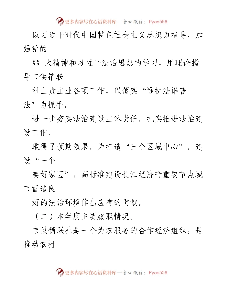 [述职报告] 2023年度法治建设履职 - 2023年度法治建设第一责任人履职述职报告.docx_第2页
