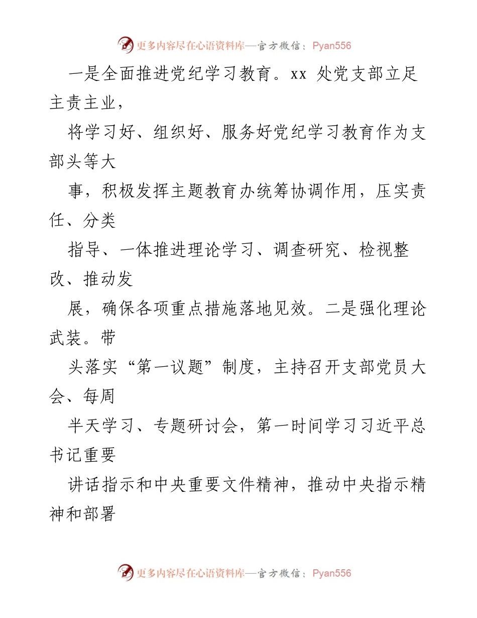 [述职报告] 党支部工作 - 2024年度党建工作述职报告.docx_第2页