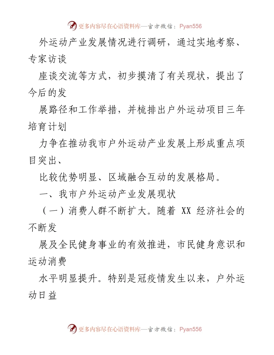 [调研报告] 户外运动产业 - 我市户外运动产业发展现状及未来路径分析.docx_第2页