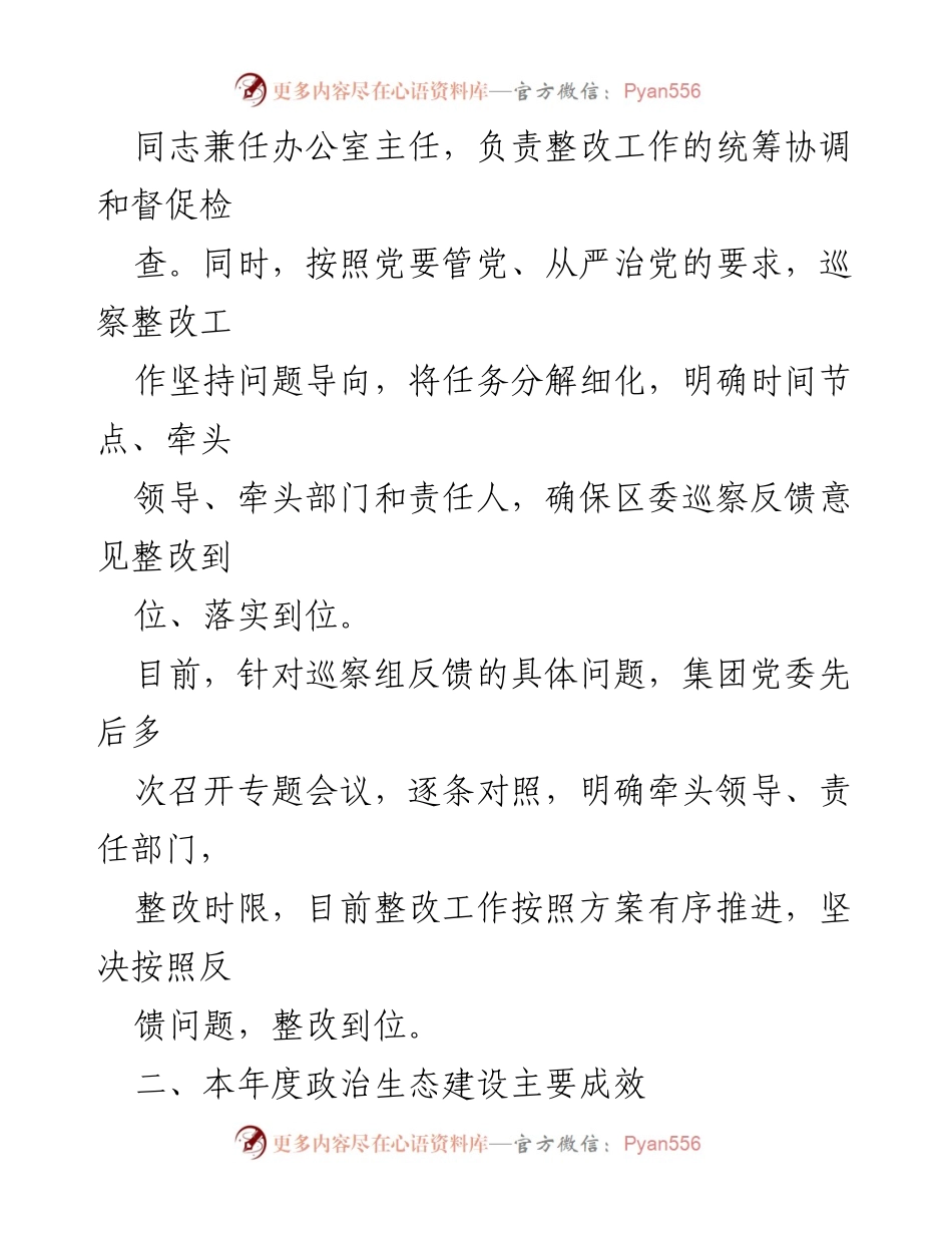 [调研报告] 政治生态评估 - 集团公司政治生态自评及整改成效报告.docx_第2页