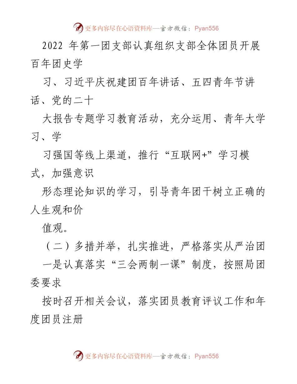 [述职报告] 东城区市场监督管理局 - 2022年第一团支部工作述职报告.docx_第2页