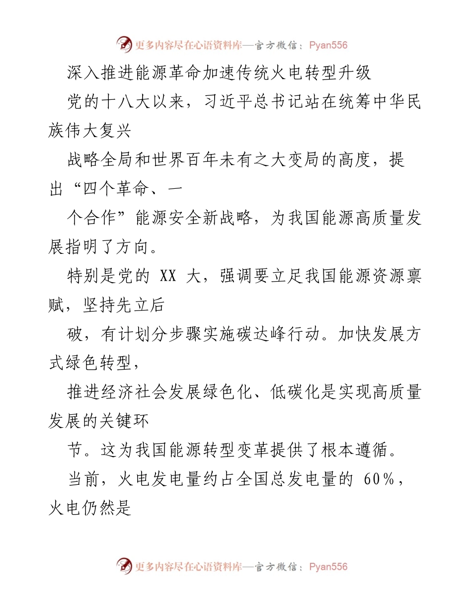 [调研报告] 能源转型会议 - 深入推进火电转型升级应对“双碳”挑战.docx_第1页