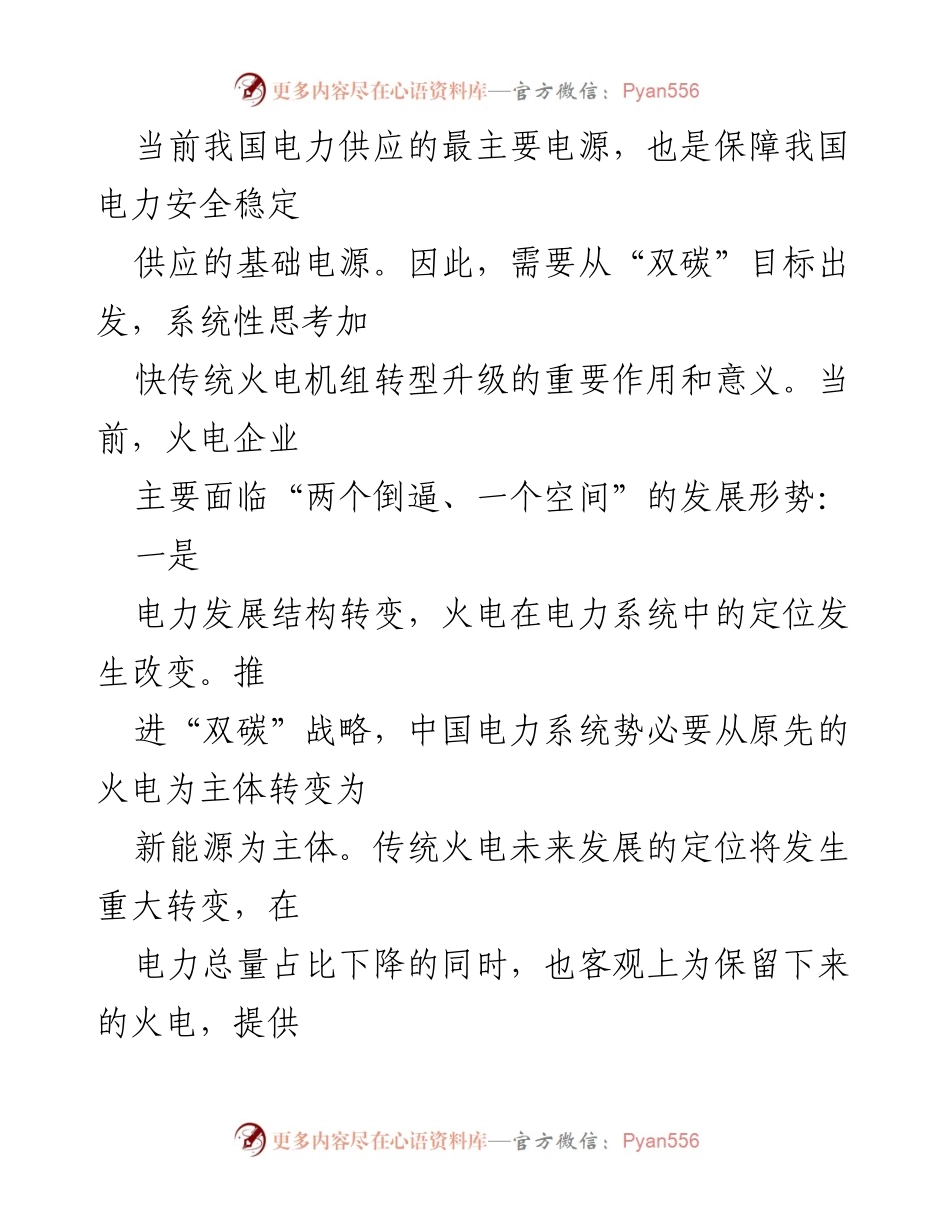 [调研报告] 能源转型会议 - 深入推进火电转型升级应对“双碳”挑战.docx_第2页
