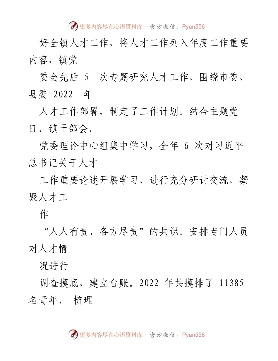 [述职报告] 乡镇党委会议 - 乡镇党委书记人才工作述职总结.docx_第2页