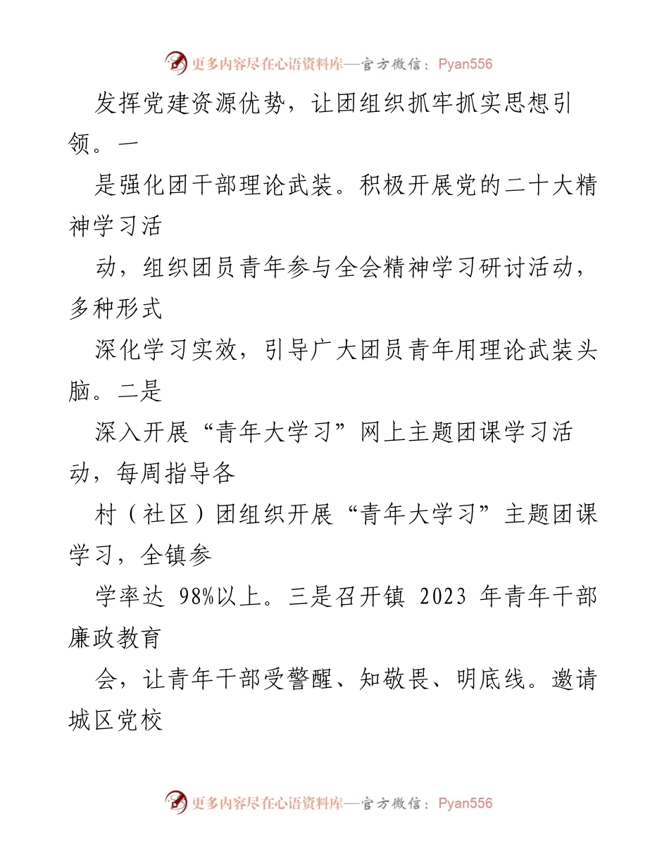 [述职报告] 乡镇团委 - 2023年度团委书记工作述职报告.docx_第2页