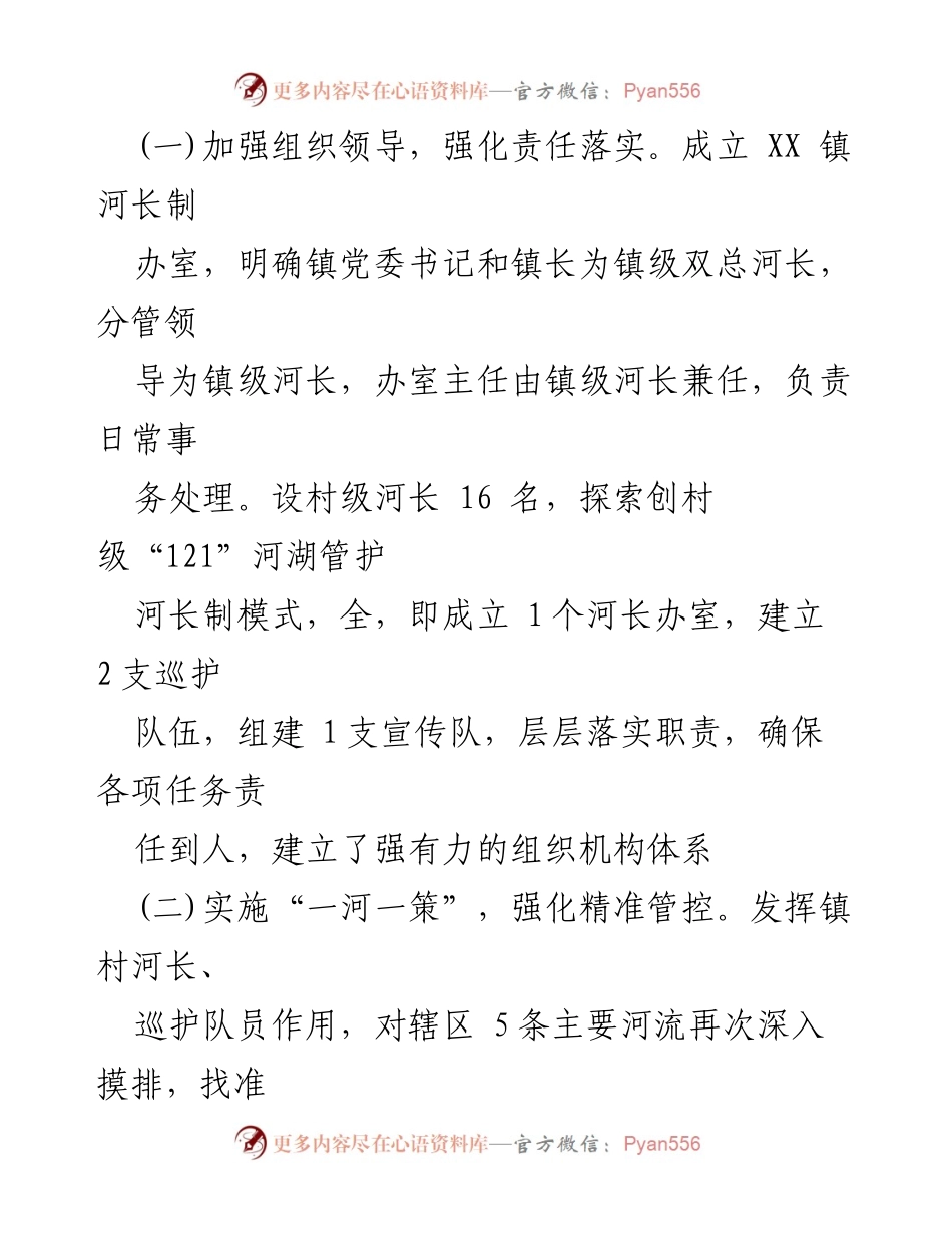 [述职报告] XX镇河长制工作总结 - XX镇总河长述职报告.docx_第2页