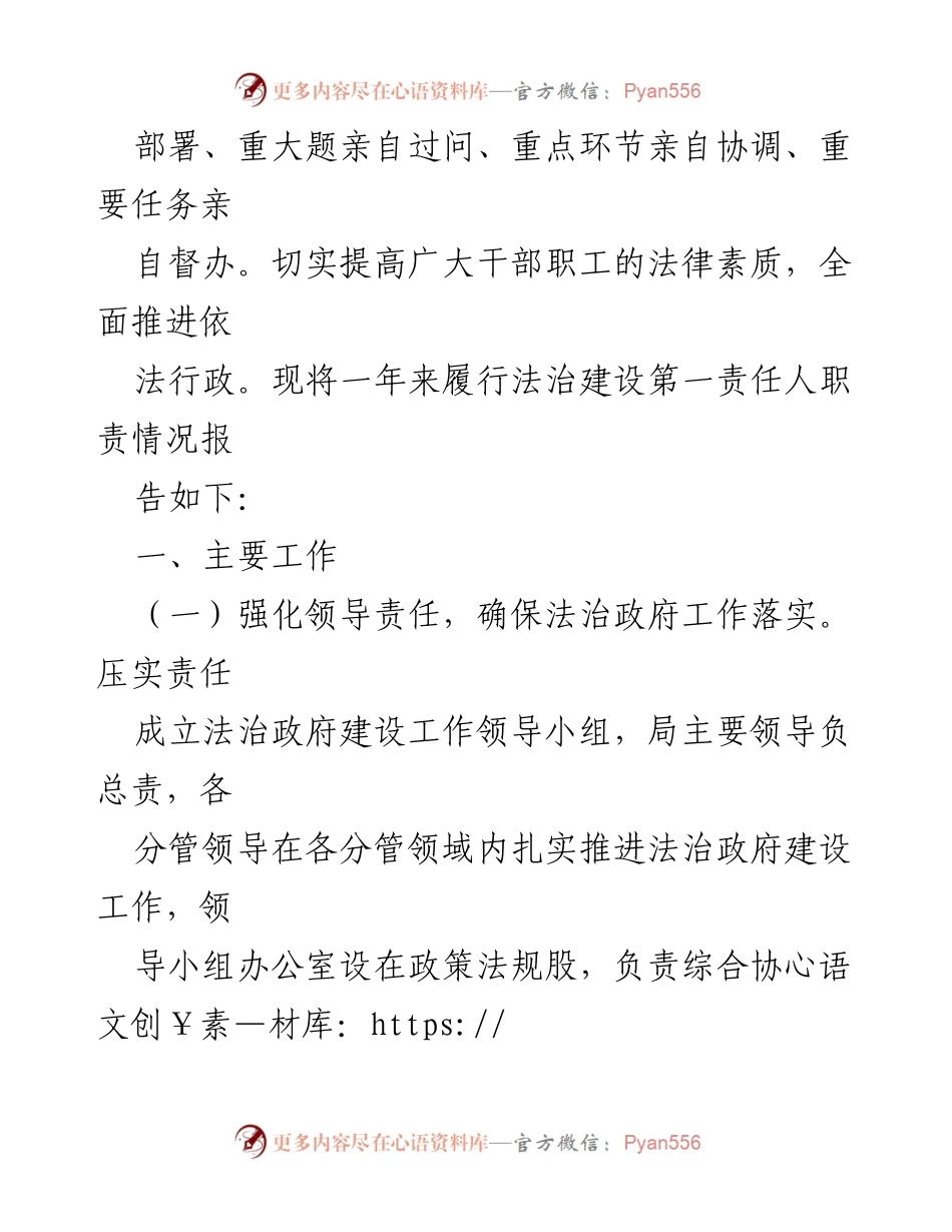 [述职报告] 文化旅游广电局 - 推进法治建设第一责任人职责述职报告.docx_第2页