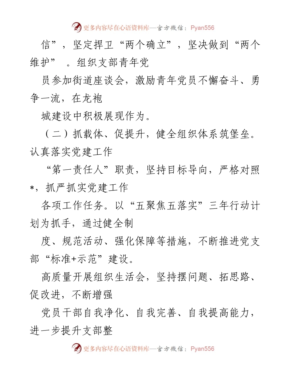 [述职报告] 基层党建工作 - 抓基层党建工作成效与经验总结.docx_第2页