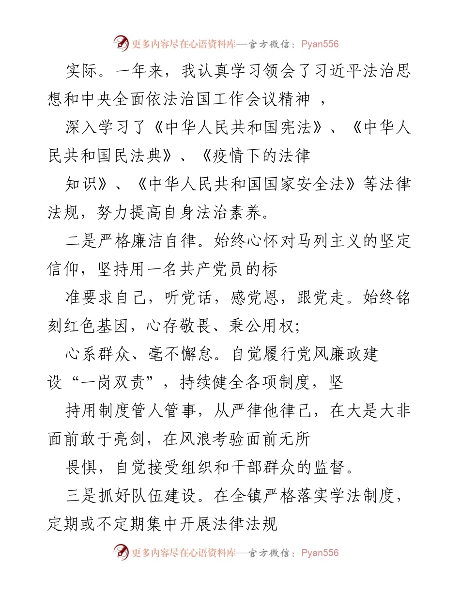 [述职报告] 镇长述职 - 履行法治建设第一责任人职责情况总结.docx_第2页