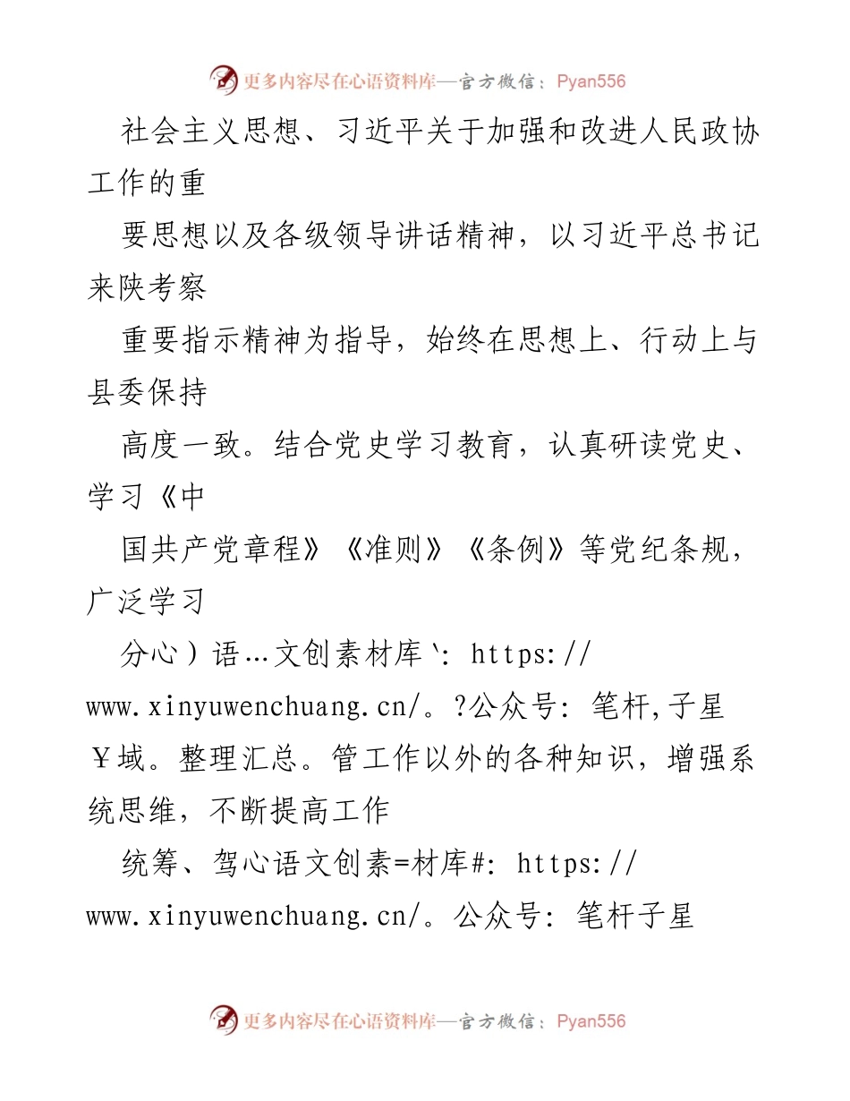 [述职报告] 政协年度工作 - XX县政协党组副书记20XX年度述职述廉报告.docx_第2页