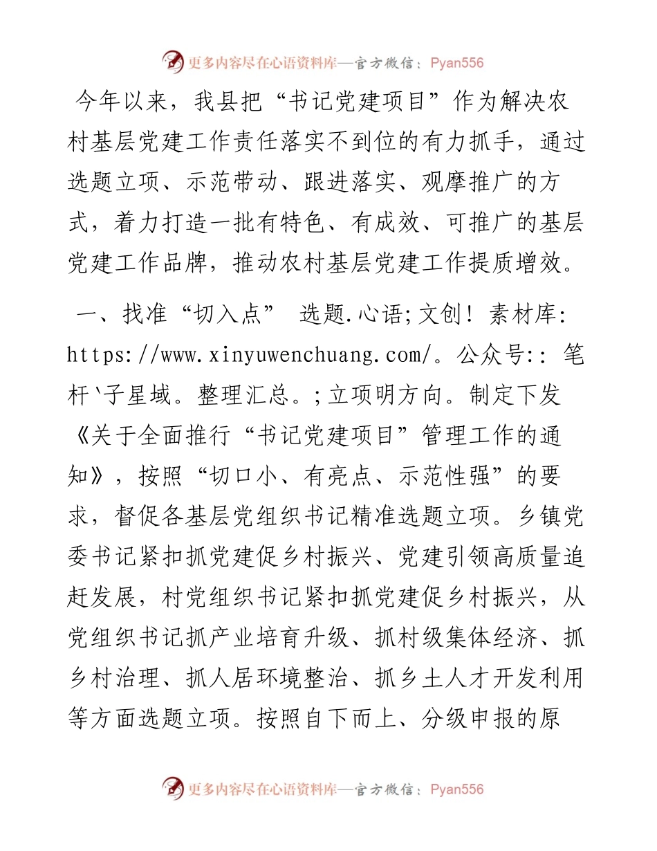 “书记党建项目”工作情况汇报.docx_第1页