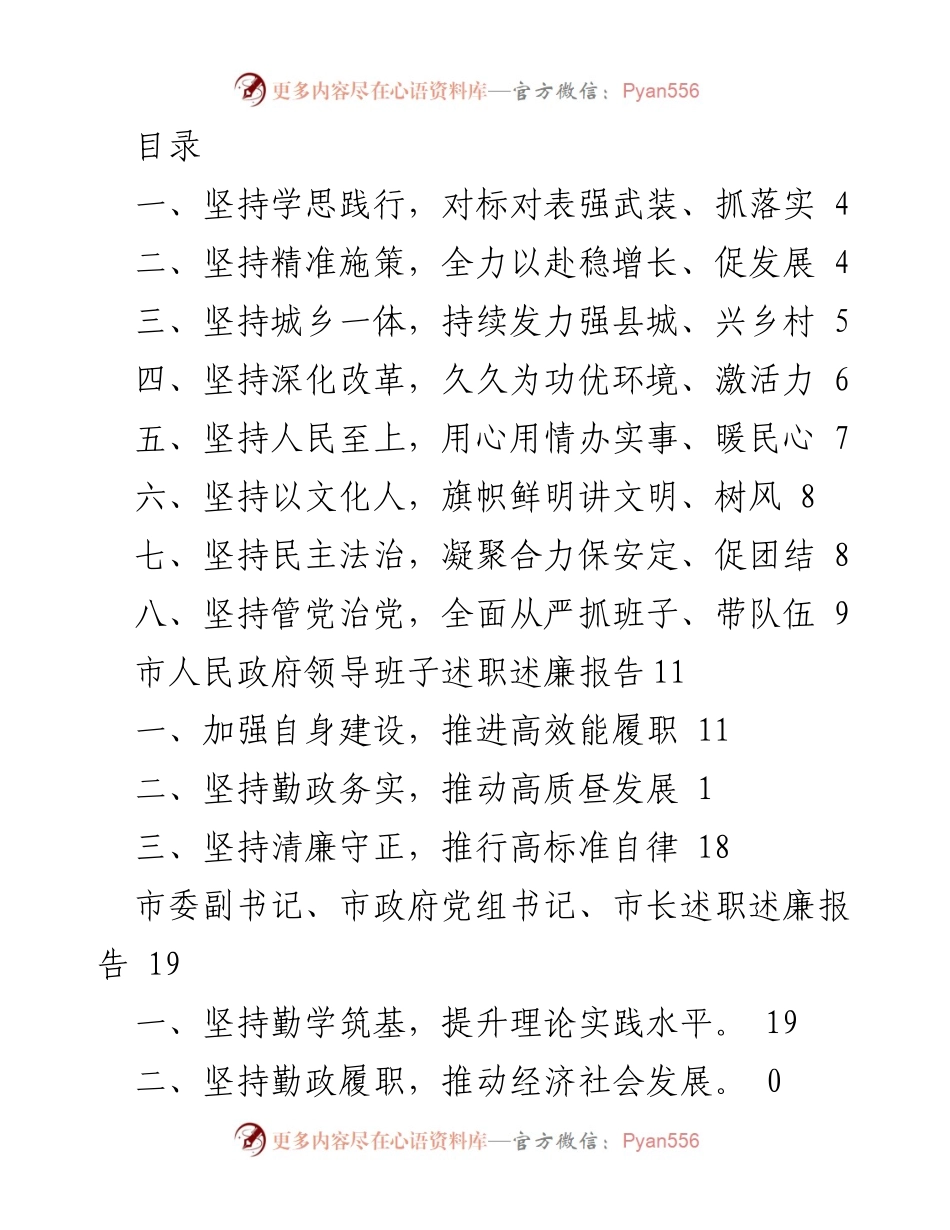 [述职报告] 市人民政府领导班子及相关干部述职述廉总结.docx_第1页
