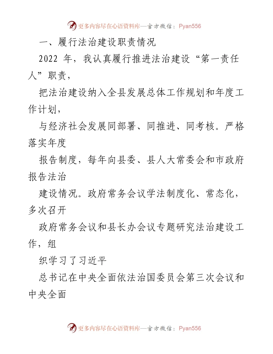 [述职报告] 法治建设工作 - 履行法治建设第一责任人职责情况述职报告.docx_第2页