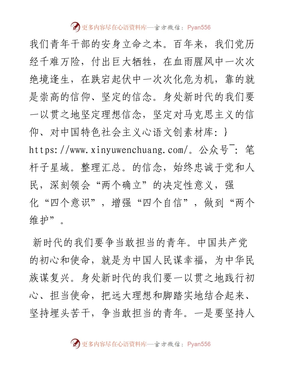 “ 奋进新征程”青年座谈会发言稿：争当有理想、敢担当、身子正的新时代青年.docx_第2页