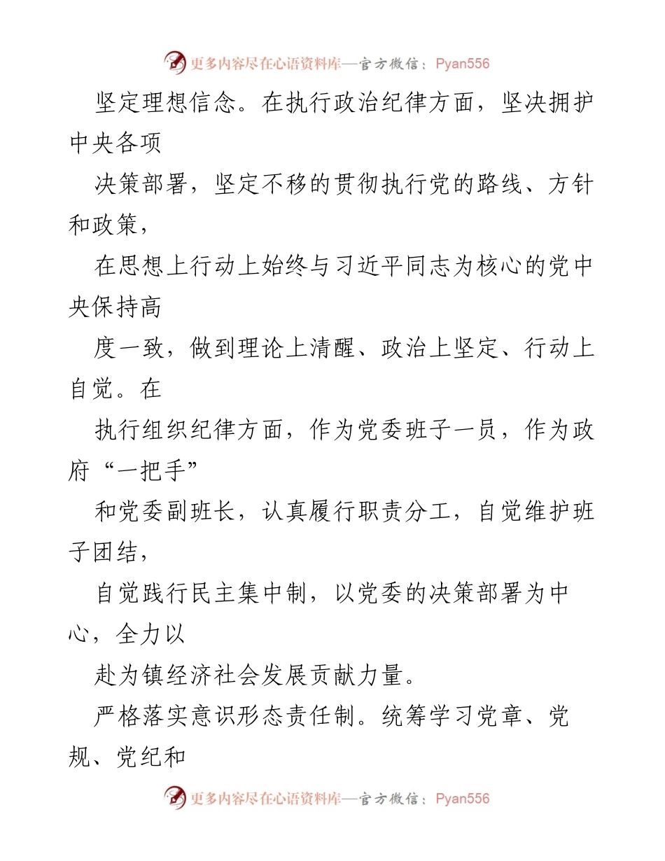 [述职报告] 年度总结 - XX镇长年度履职与廉政报告.docx_第2页