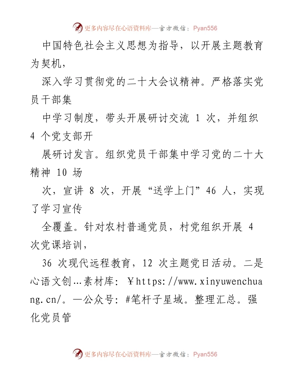 [述职报告] 村党支部 - 2023年度党建工作述职总结.docx_第2页